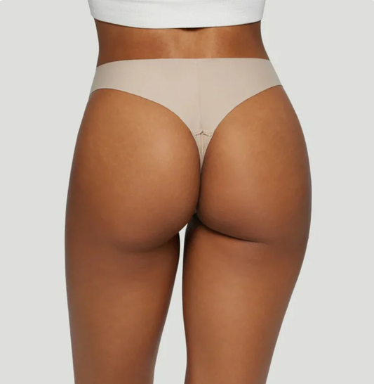 Nahtlose Mid-Waist-Tangas Nude (3er-Set)