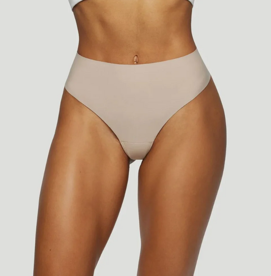 Nahtlose High-Waist-Tangas Nude (3er-Set)