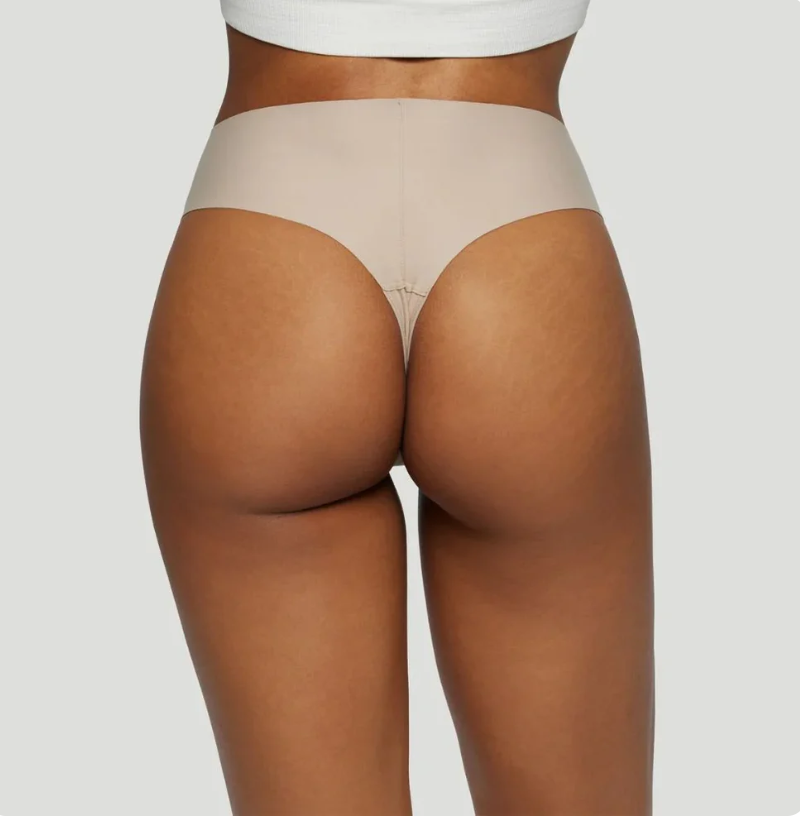 Nahtlose High-Waist-Tangas Nude (3er-Set)