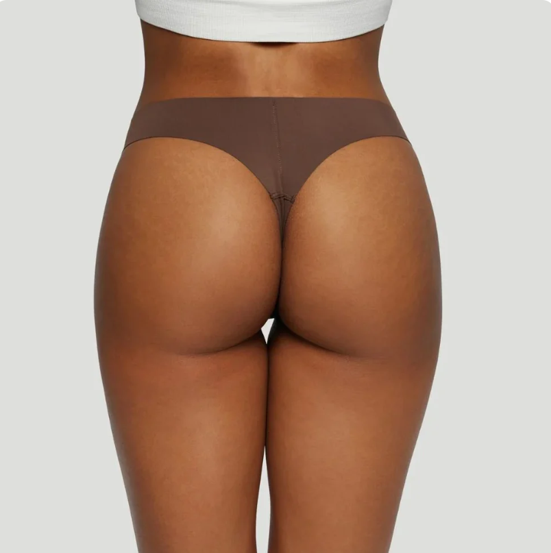 Nahtlose Mid-Waist-Tangas Braun (3er-Set)