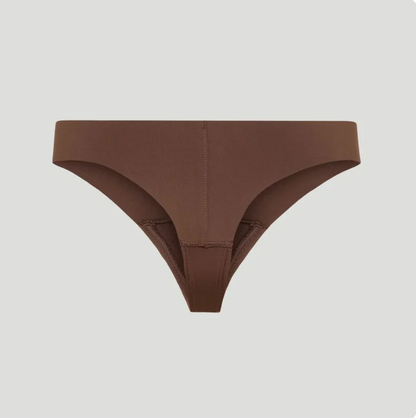 Nahtlose Mid-Waist-Tangas Braun (3er-Set)