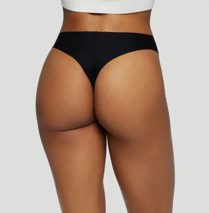 Nahtlose Mid-Waist-Tangas Schwarz (3er-Set)
