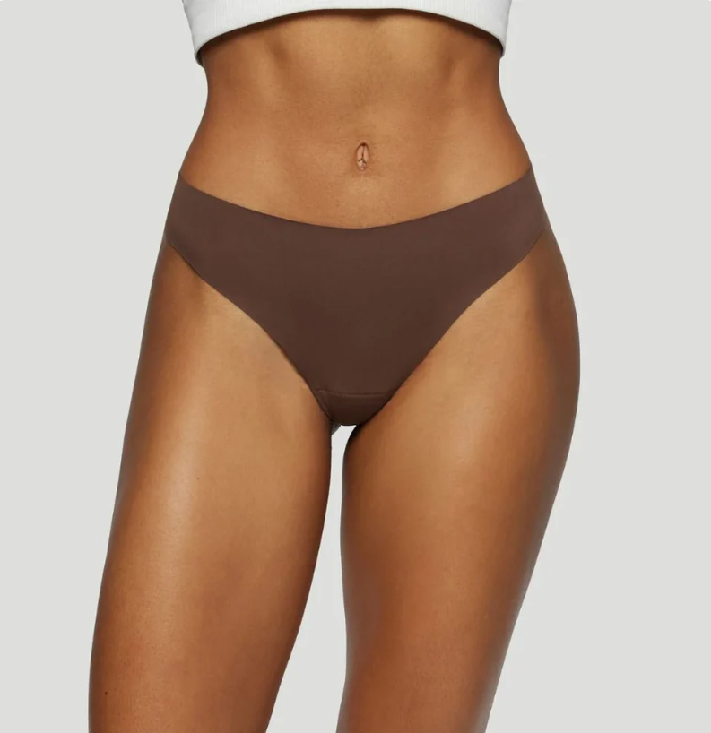 Nahtlose Mid-Waist-Tangas Braun (3er-Set)