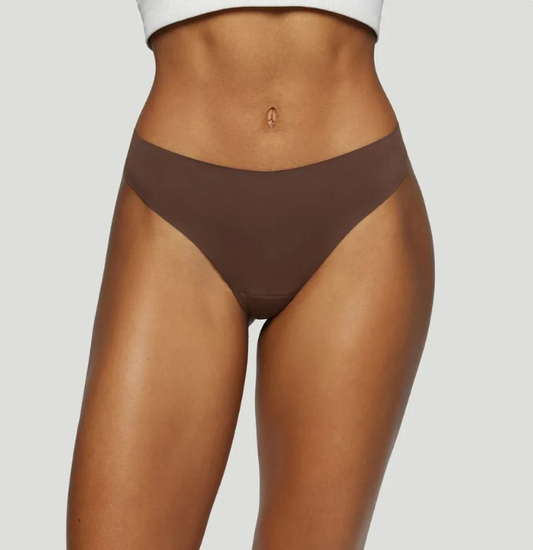 Nahtlose Mid-Waist-Tangas Braun (3er-Set)