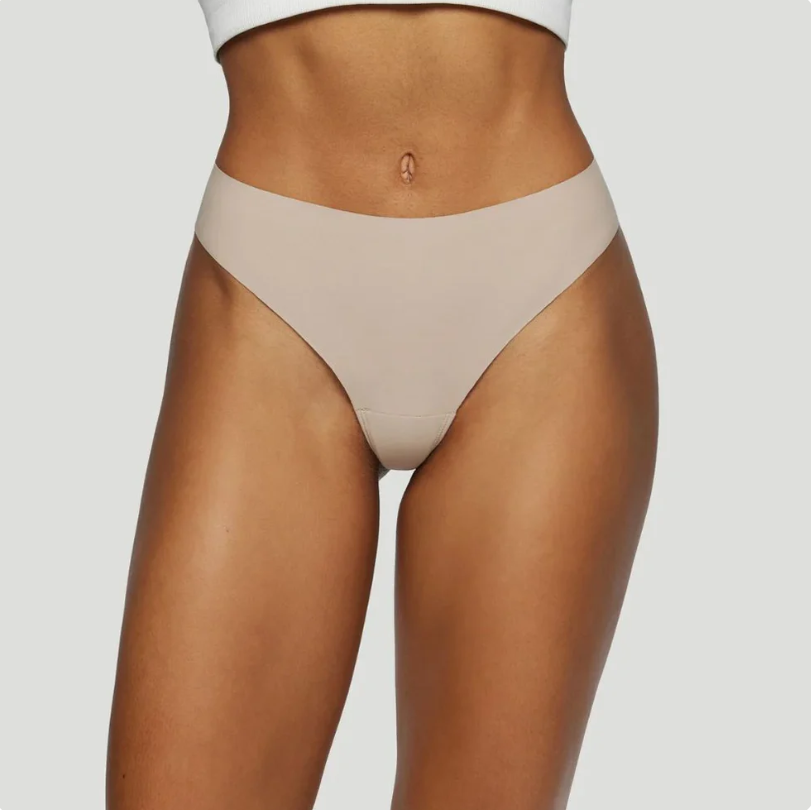 Nahtlose Mid-Waist-Tangas Nude (3er-Set)